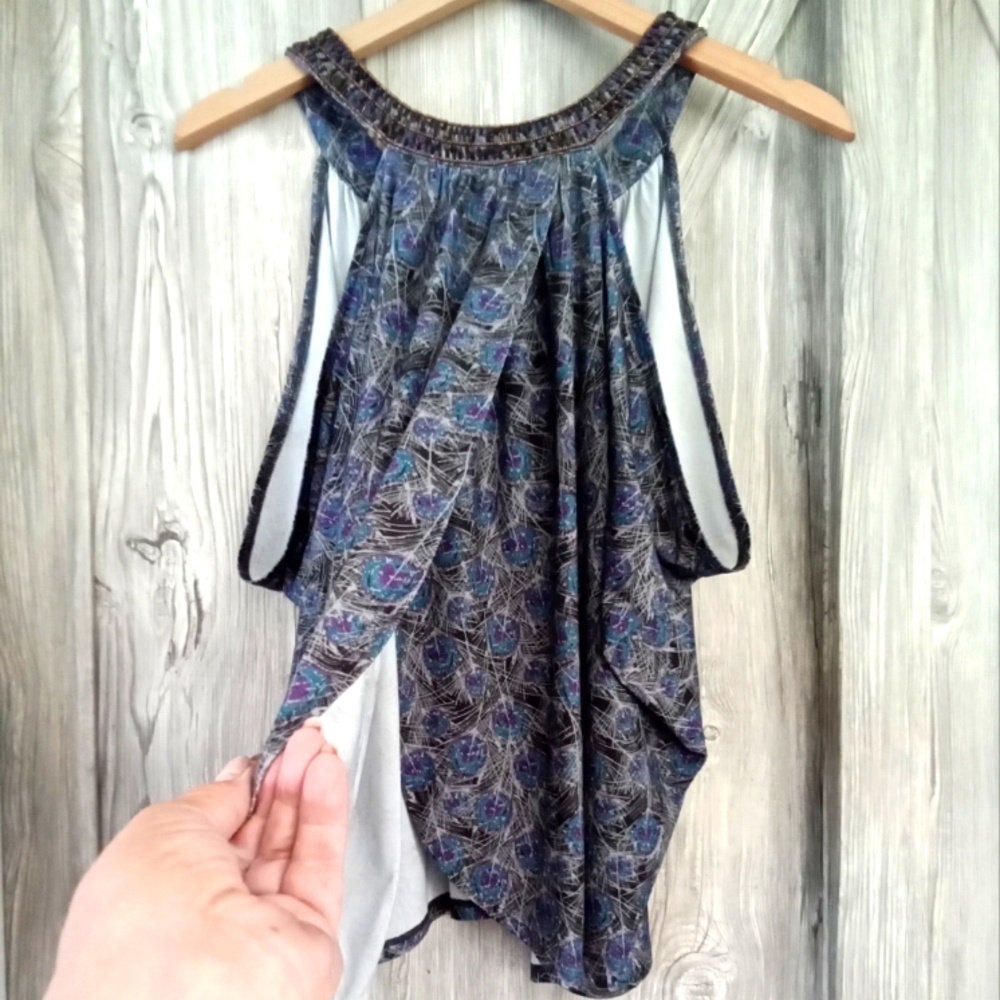Attitude Beaded Draped Tank Top L - Picture 3 of 6